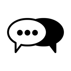talk icon or logo illustration outline  black filled style