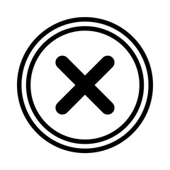 Obraz premium Cancel icon or logo illustration outline black filled style