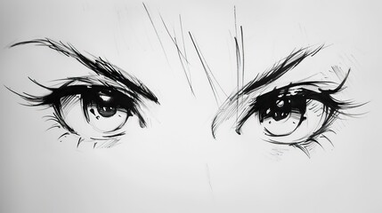 Fototapeta premium anime eyes sketch