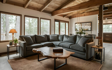 Fototapeta premium Interior design of modern living room