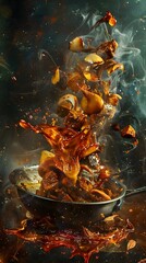 Levitating Caramelized Culinary Art   Surreal and Unsettling Digital Food Composition