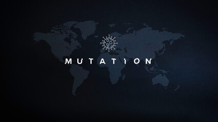 Mutation Word. Concept of Biotechnology, Microbiology, Bioinformatics, Computational Biology. World...