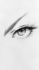 Fototapeta premium Angry anime eyes sketch 
