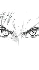 Obraz premium Angry anime eyes sketch 