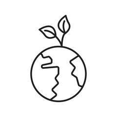 Green Globe Icon Perfect for Eco-Friendly and Sustainability Initiatives