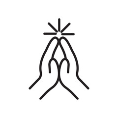 Hands in Prayer Icon Ideal for Religious and Spiritual Projects