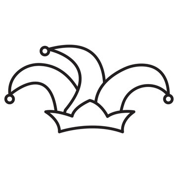 recommend clip art: Festive Jester Hat Icon Ideal for Carnival and Celebration Themes