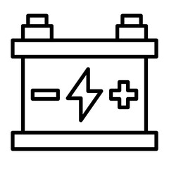 Battery Vector Line Icon