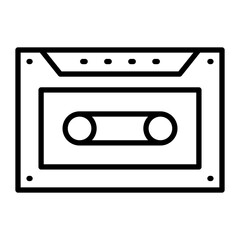 Obraz premium Cassette Vector Line Icon