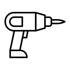 Drill Vector Line Icon