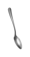 One metal tea spoon isolated on white
