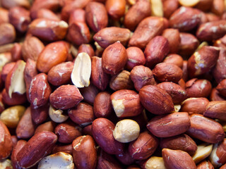 Rich Brown Peanuts. Detailed view of peanuts, highlighting health benefits or recipes.