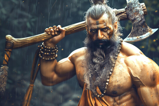 Digital art of Lord Parshuram