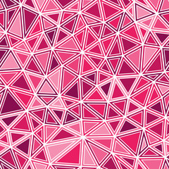 Pattern of triangle shapes. Compact triangles size. Solid shapes in frames. Mono tone colored style. Repeatable pattern. Amazing vector tiles. Rose Harmony. Seamless vector illustration.