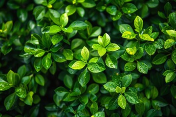 Fresh Green Leaves with Water Droplets