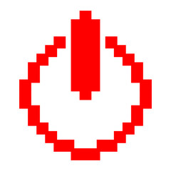 Obraz premium pixel art shutdown icon button, 8bit style power button