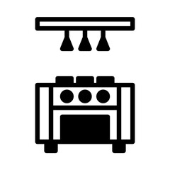 Cooking icon or logo illustration outline  black filled style