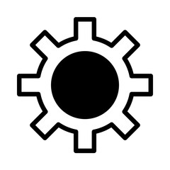 gear icon or logo illustration outline  black filled style