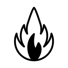 fire icon or logo illustration outline  black filled style