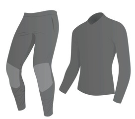 Grey cycling jersey and pants. vector illustration