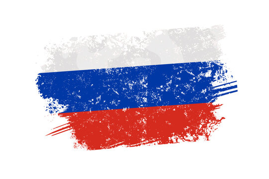 Russia flag with grunge effect - vector illustration