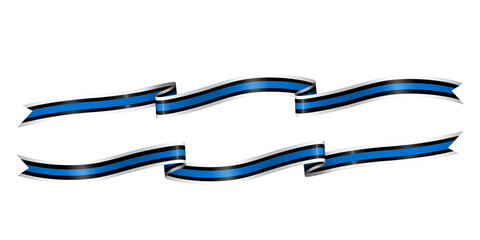 Set of flag ribbon with colors of Estonia for independence day celebration decoration