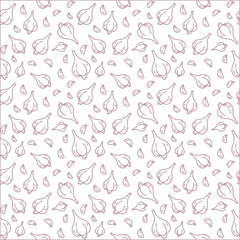 garlic line icons seamless pattern