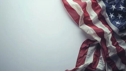 Elegant American flag flowing on a neutral background