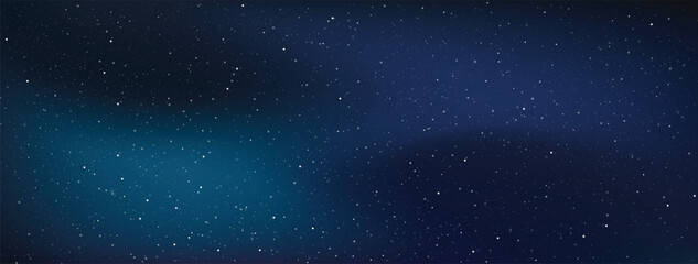 Astrology horizontal star universe background. The night with nebula in the cosmos. Milky way galaxy in the infinity space. Starry night with shiny stars in the gradient sky. Vector illustration.