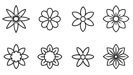 set of flowers