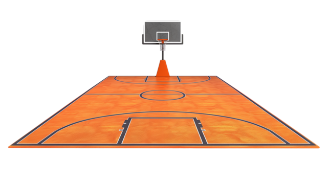 Basketball Court with Hoop