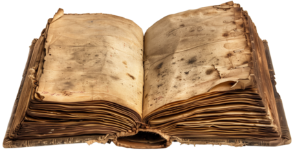 Open Antique Book with Aged Pages