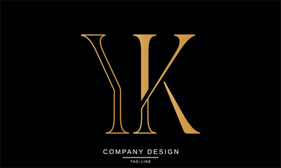 YK, KY Abstract Letters Logo Monogram design Vector Initials