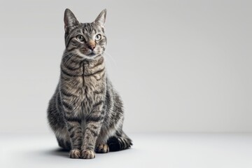 Fototapeta premium Portrait of a Sitting Tabby Cat