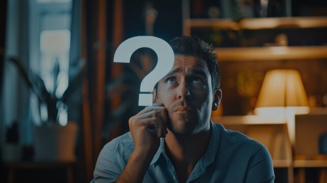 Futuristic Circuit Board with Glowing Question Mark - Concept of Technology and Innovation