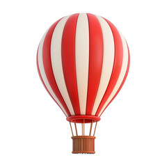 Fototapeta premium 3D Hot Air Balloon with Red and White Stripes