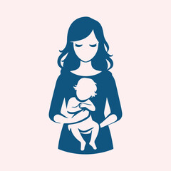 Fototapeta premium Modern Mother's Day Vector Silhouettes For Design.