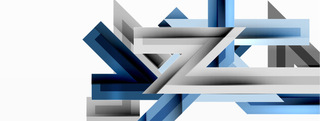 Line zig zag dynamic geometric abstract background. Colorful lines with shadow and light effects, various routes concept. Vector Illustration For Wallpaper, Banner, Background, Card