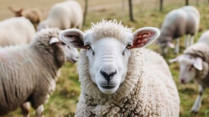 Fototapeta premium Routine Health and Wool Care for Sheep