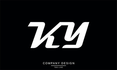 KY, YK Abstract Letters Logo Monogram Design Font Vector Initials