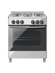 Modern Electric Stove with Four Burners and Oven
