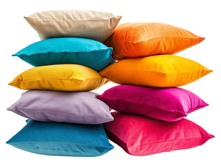 Stack of Colorful Decorative Pillows