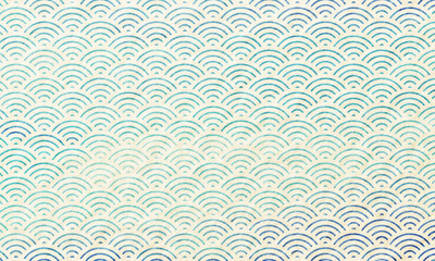 夏　和柄・青海波・和紙　背景　波　海