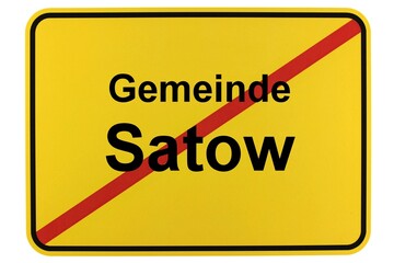 Illustration eines Ortsschildes der Gemeinde Satow in Mecklenburg-Vorpommern