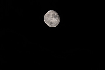 Lunar Majesty: Telephoto Capture of Full Moon