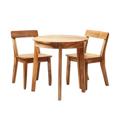 Fototapeta premium Minimalist Round Wooden Table with Matching Chairs