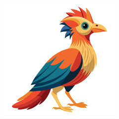 Colorful Silhouette Beautiful Birds Flat Vector Illustration , Flat Vector Illustration Colorful Silhouette Beautiful Birds