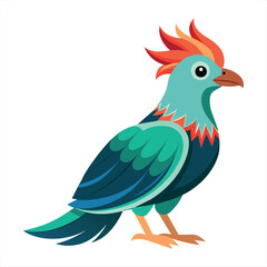 Colorful Silhouette Beautiful Birds Flat Vector Illustration , Flat Vector Illustration Colorful Silhouette Beautiful Birds
