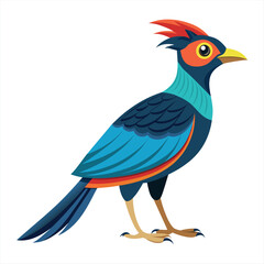 Colorful Silhouette Beautiful Birds Flat Vector Illustration , Flat Vector Illustration Colorful Silhouette Beautiful Birds