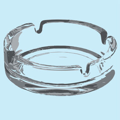 vector image of a glass ashtray for smoking